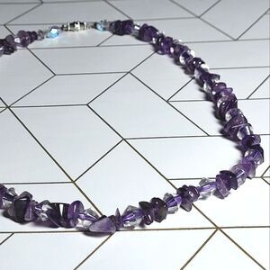 Artisan Bohemian Amethyst Necklace 20"